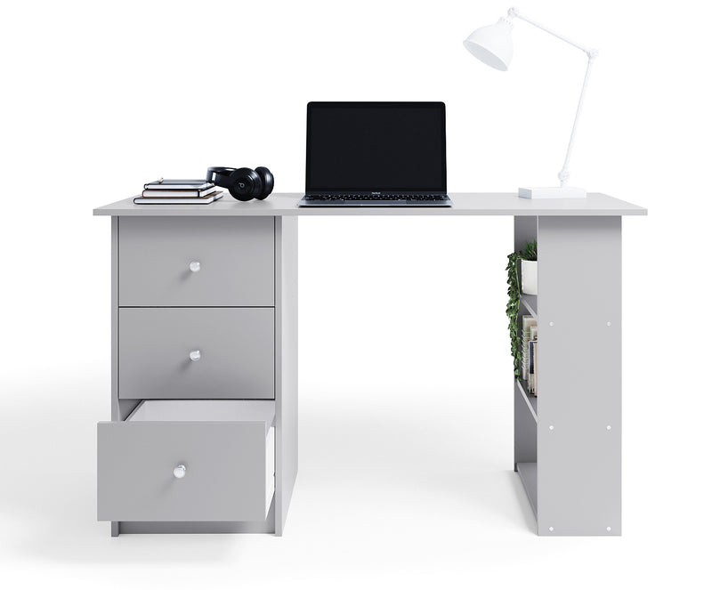 Computer Desk With Drawers and 3 Shelves Home Office Desk for Small Spaces and Studies
