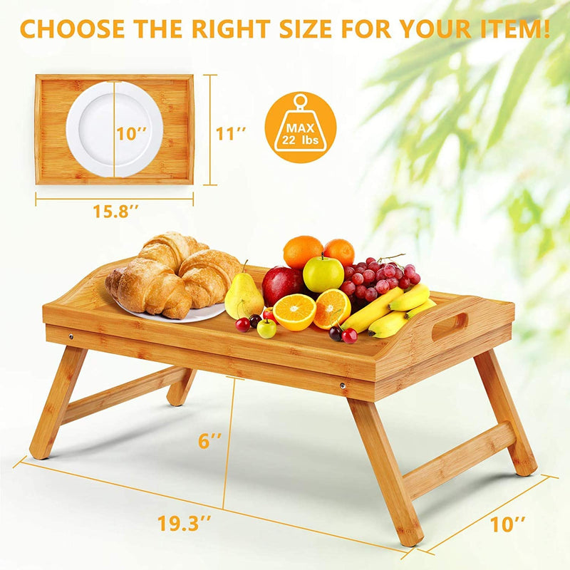Bamboo Wooden Bed Breakfast Foldable Tray