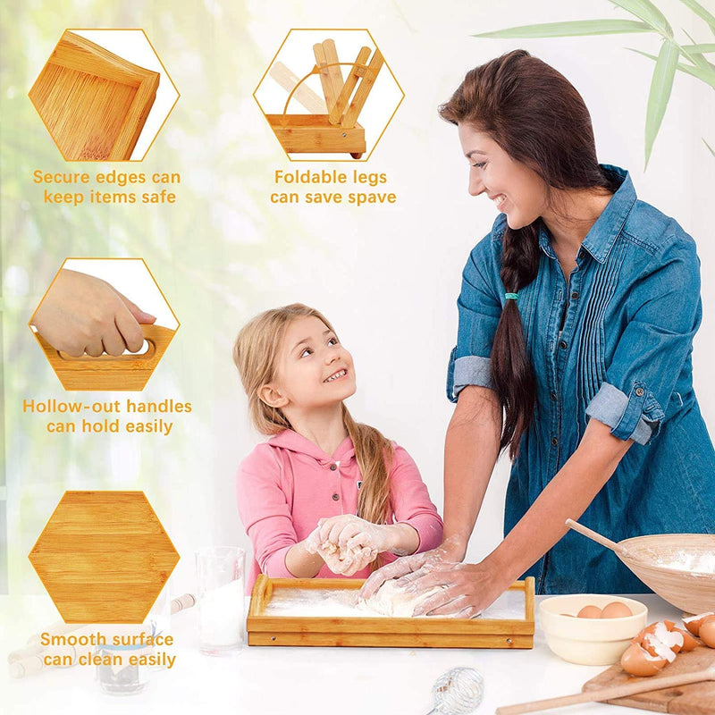 Bamboo Wooden Bed Breakfast Foldable Tray
