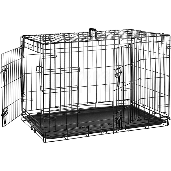 Dog Crate, Heavy Duty Dog Cage With 2 Doors