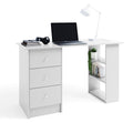 Computer Desk With Drawers and 3 Shelves Home Office Desk for Small Spaces and Studies