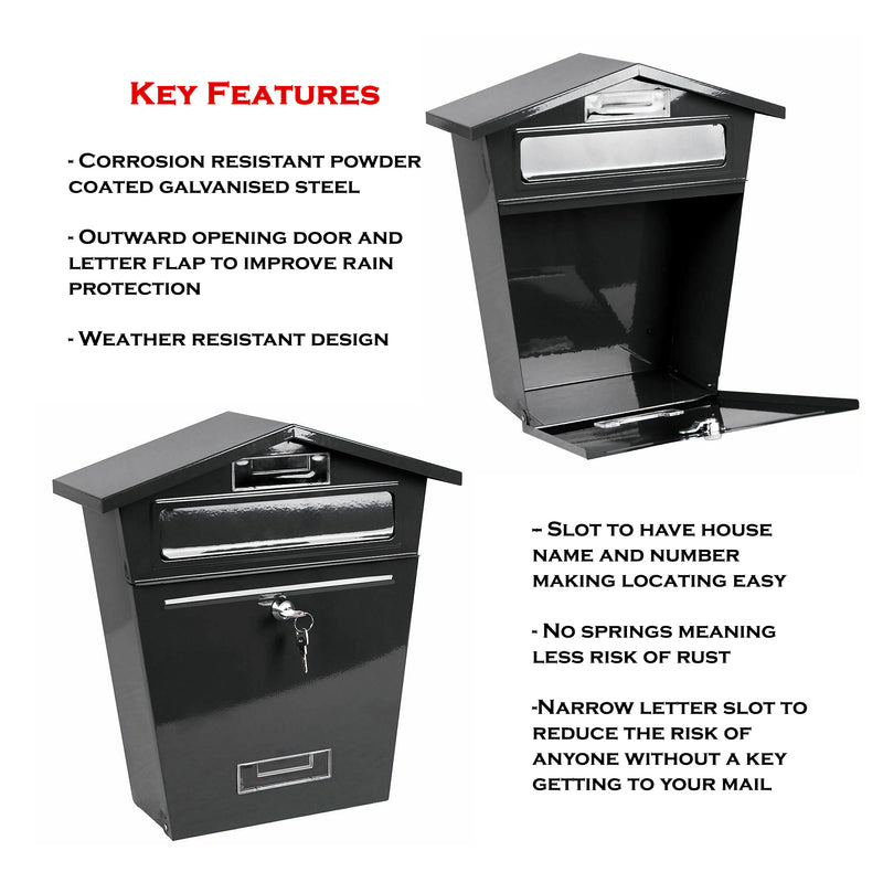 Wall Mounted Letter Box with Key Lock