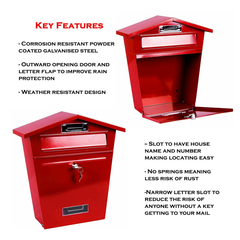 Wall Mounted Letter Box with Key Lock