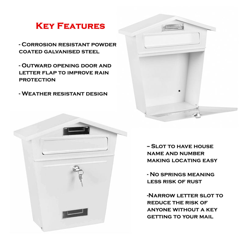 Wall Mounted Letter Box with Key Lock