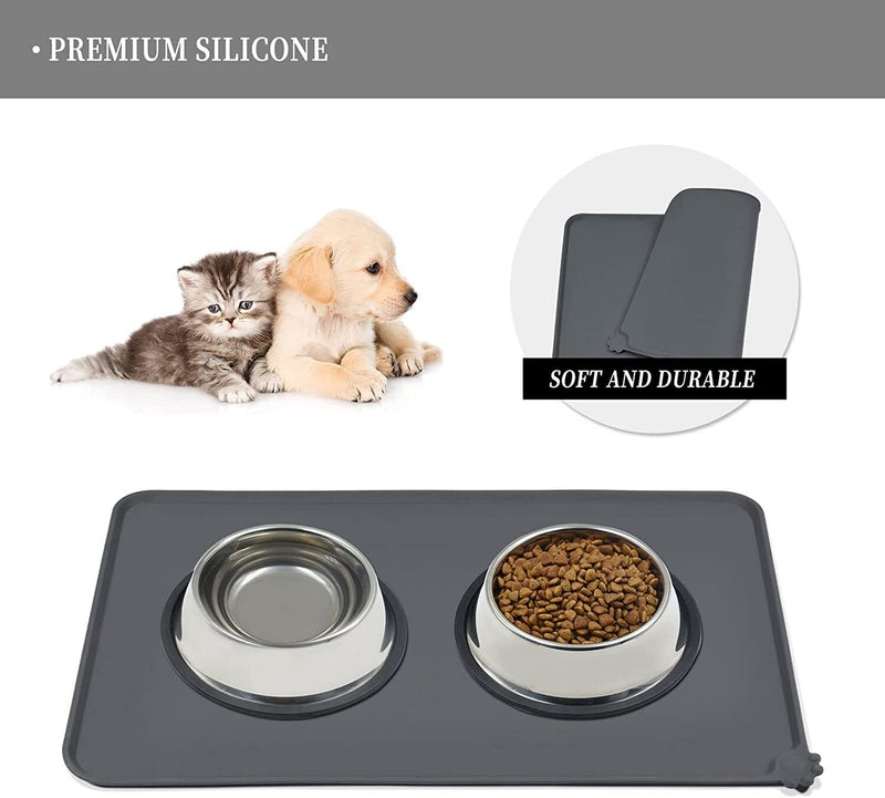 Pet Feeding Mat for Food and Water Bowls